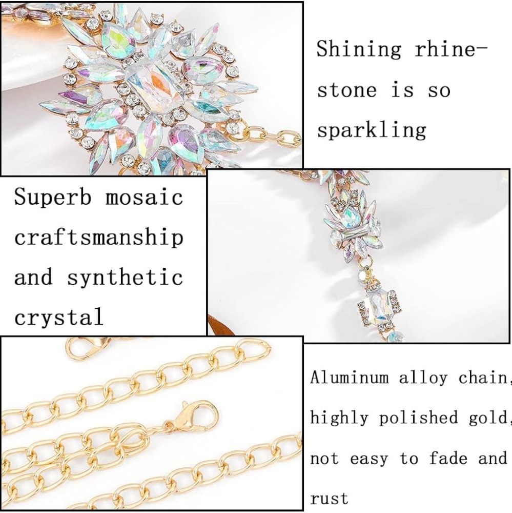 Boho Rhinestone Statement Chest/Body Chain - Picture 3 of 7